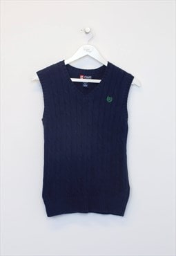 Vintage Chaps knitted gilet in navy. Best fits XXS