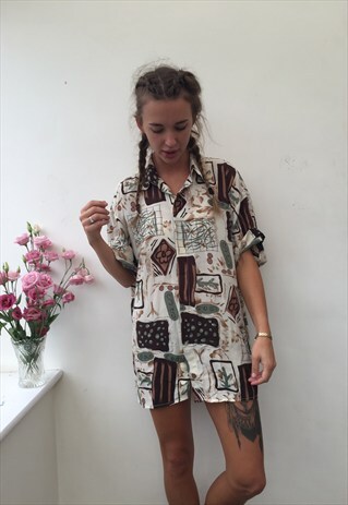 CRAZY PATTERN OVERSIZED RETRO VINTAGE UNISEX FESTIVAL SHIRT