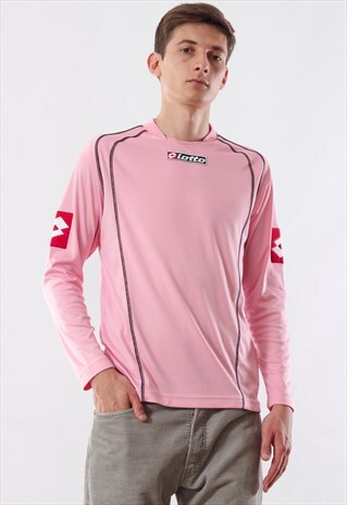 VINTAGE LOTTO SHIRT 90S PINK LONG SLEEVE SOCCER
