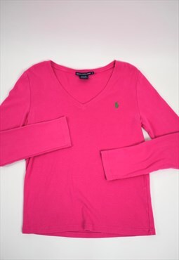 Vintage 90s Polo Ralph Lauren Pink Long Sleeve Top