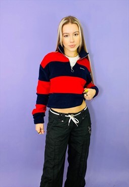 Y2K Urban Outfitters Striped Cropped Fleece