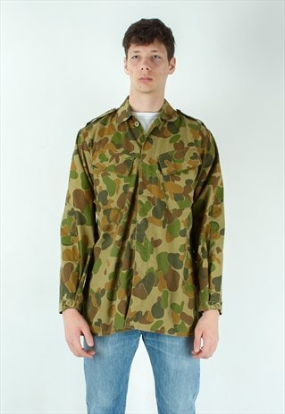 AUSTRALIA MENS XL ARMY JACKET SHIRT COAT MILITARY CAMOUFLAGE