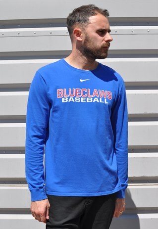 Vintage Y2K Nike Blueclaws Baseball logo long sleeve tshirt