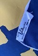 VETTERTCIE 70'S VINTAGE BLUE YELLOW HAND ROLLED SCARF