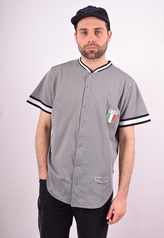 MENS VINTAGE JERSEY TOP LARGE GREY 90'S