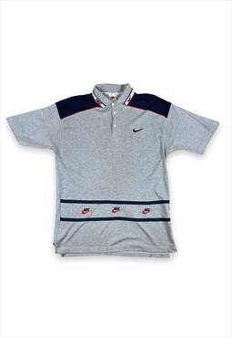Nike Vintage 90s embroidered detail polo shirt