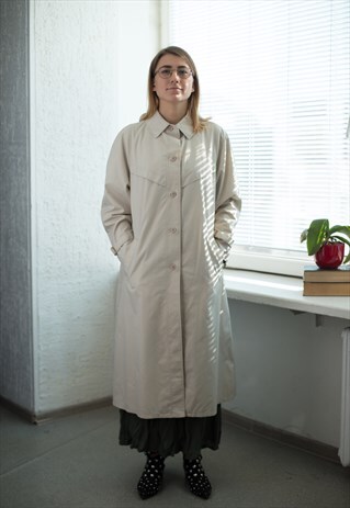 VINTAGE 80'S BEIGE TRENCH COAT