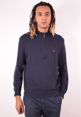 POLO RALPH LAUREN MENS VINTAGE JUMPER SWEATER MEDIUM 90S