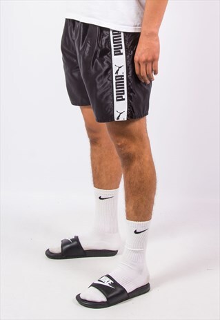 90'S PUMA SPORTS SHORTS SHINY BLACK GLANZ IBIZA