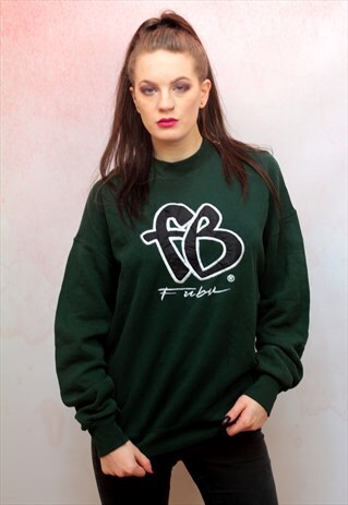 1990S VINTAGE BOTTLE GREEN FUBU SWEATER