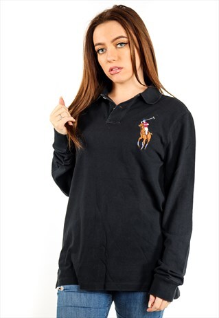 VINTAGE POLO RALPH LAUREN LONG SLEEVE POLO SHIRT T484