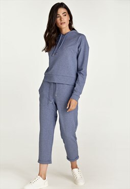 Indigo Melange Cropped Sweatpants