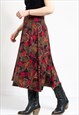 ST MICHAEL VINTAGE PAISLEY PATTERN SKIRT PLAID MIDI WOMEN