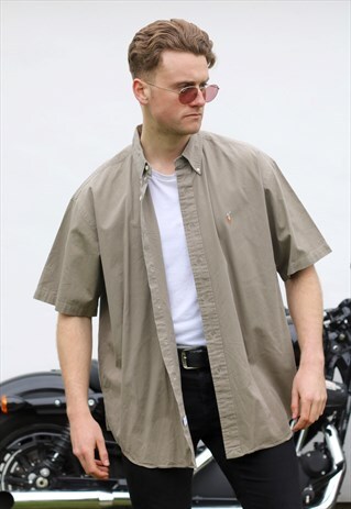 RALPH LAUREN BLAKE SLATE OLIVE SHORT SLEEVE SHIRT