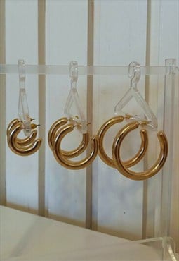 Small round end gold hoops 