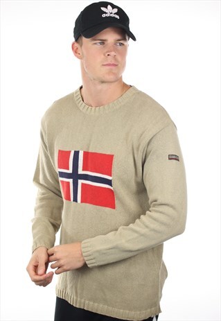 VINTAGE NAPAPIJRI BIG LOGO KNITTED SWEATSHIRT JUMPER
