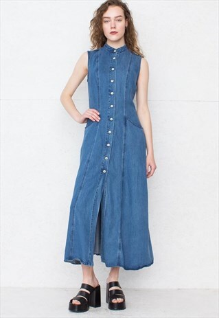 VINTAGE BLUE KENZO DENIM MAXI DRESS
