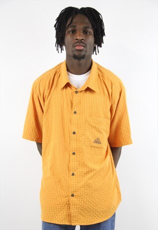 VINTAGE ADIDAS MUSTARD CHECK SHIRT