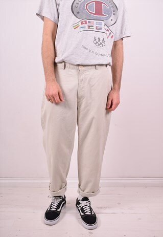 POLO RALPH LAUREN MENS VINTAGE TROUSERS W36 L28 GREY 90'S