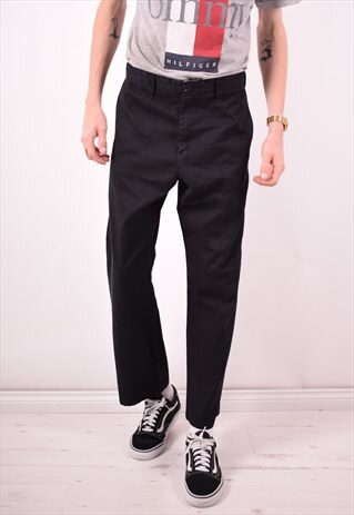 DICKIES MENS VINTAGE TROUSERS W32 L30 BLACK 90S