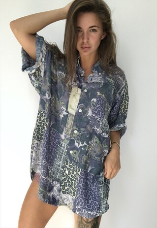 PATTERNED OVERSIZED RETRO VINTAGE UNISEX FESTIVAL SHIRT