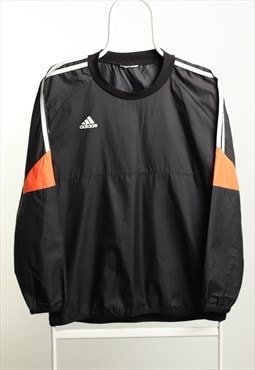 Vintage Adidas Sportswear Zipless Shell Jacket Black Orange 
