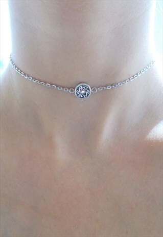 SILVER CHAIN CHOKER - DAINTY CHAIN CHOKER