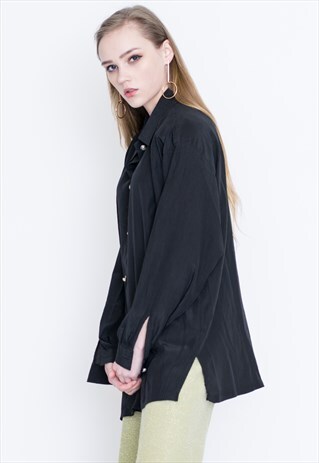 VINTAGE BLACK LONG SLEEVE RETRO SHIRT