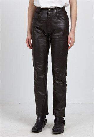 VINTAGE BROWN LEATHER TROUSERS BOTTOMS