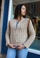 CROCHET CARDIGAN PALE BROWN