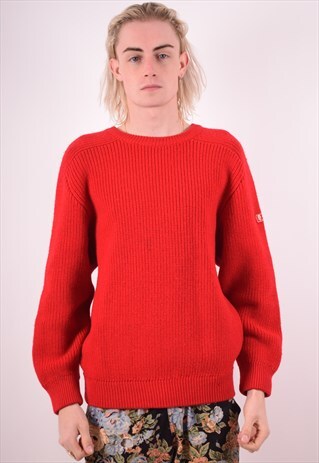 MARINA YACHTING MENS VINTAGE JUMPER SWEATER MEDIUM RED 90S