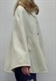 STEVE MADDEN CAPE COAT CREAM FAUX FUR