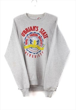 Vintage Brians University Sweatshirt in Grey XL