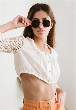 BLACK ROUND SUNGLASSES
