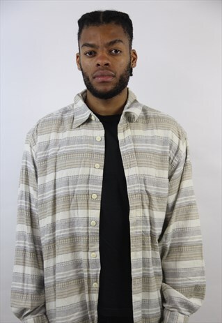 VINTAGE 90'S CREAM PATTERNED NAVAJO SHIRT
