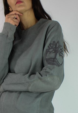 VINTAGE TIMBERLAND FLEECE SWEATSHIRT W LOGO SLEEVE