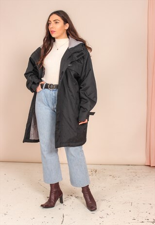 VINTAGE 90S NIKE LONG PADDED JACKET IN BLACK