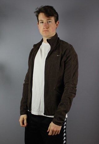 VINTAGE NIKE FLEECE IN BROWN WITH EMBROIDERY