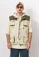 VINTAGE CARGO VEST UTILITY TOP MEN SIZE XL