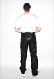 VINTAGE 90S STRAIGHT LEATHER TROUSERS IN BLACK