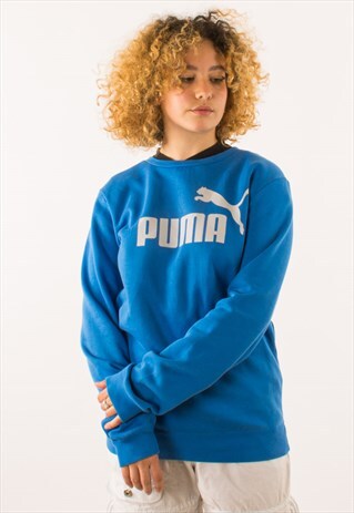 VINTAGE BLUE PUMA CREWNECK SWEATSHIRT