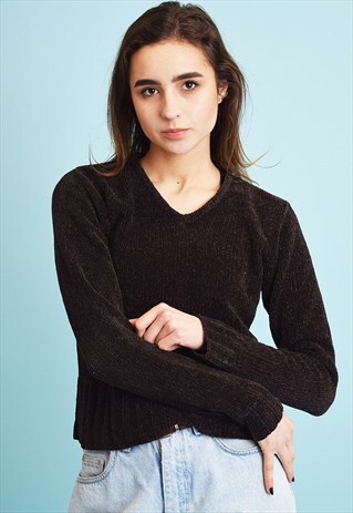 90'S RETRO KNIT SHIMMER TEEN JUMPER TOP
