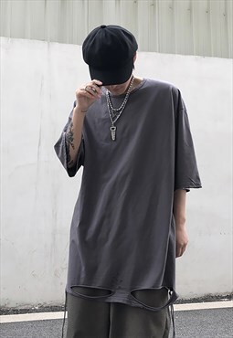 Ripped Oversized T-shirt in Grey