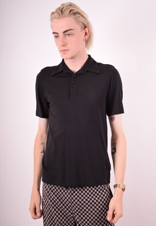 GIANFRANCO FERRE MENS VINTAGE POLO SHIRT SMALL BLACK 90S