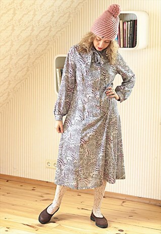 GREY AND PURPLE VINTAGE DRESS