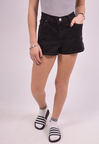 LEVI'S WOMENS VINTAGE DENIM SHORTS W30 BLACK 90S