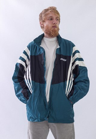 VINTAGE MENS ADIDAS TEAM SOCCER WINDBREAKER JACKET
