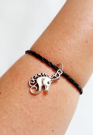 UNICORN CHARM BRACELET BLACK