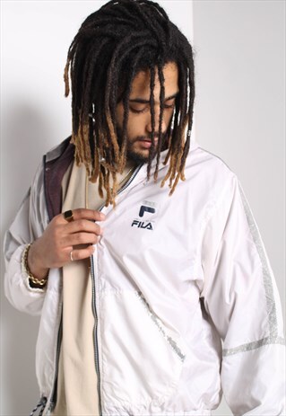 VINTAGE FILA SHELL JACKET WHITE