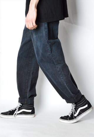 VINTAGE 90S FADED NAVY BLUE BAGGY FIT DIESEL JEANS
